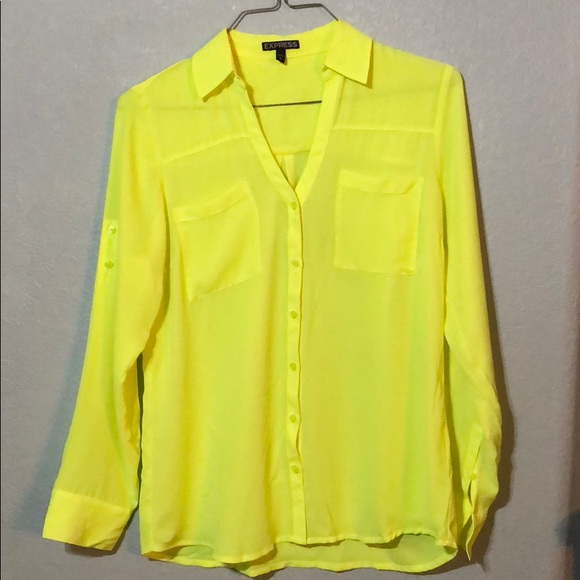 neon yellow blouse